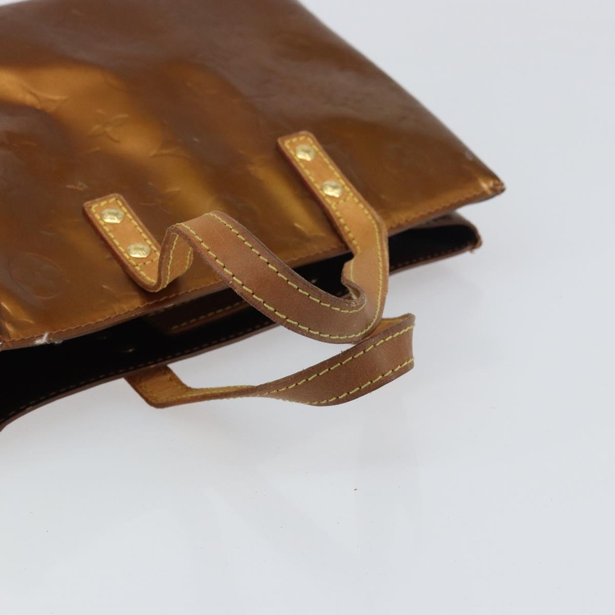 LOUIS VUITTON Monogram Vernis Reade PM Hand Bag Bronze M91146 LV Auth BA8597