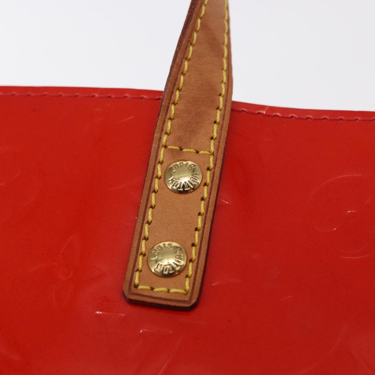 LOUIS VUITTON Monogram Vernis Reade PM Hand Bag Red Rouge M91088 LV Auth BA8598