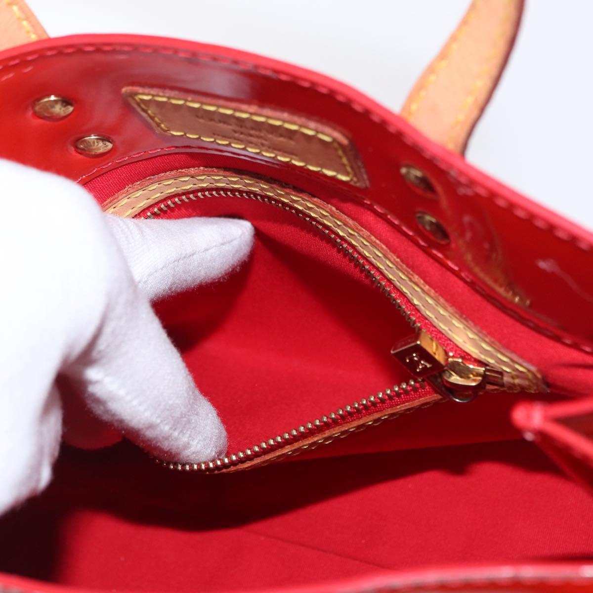 LOUIS VUITTON Monogram Vernis Reade PM Hand Bag Red Rouge M91088 LV Auth BA8598