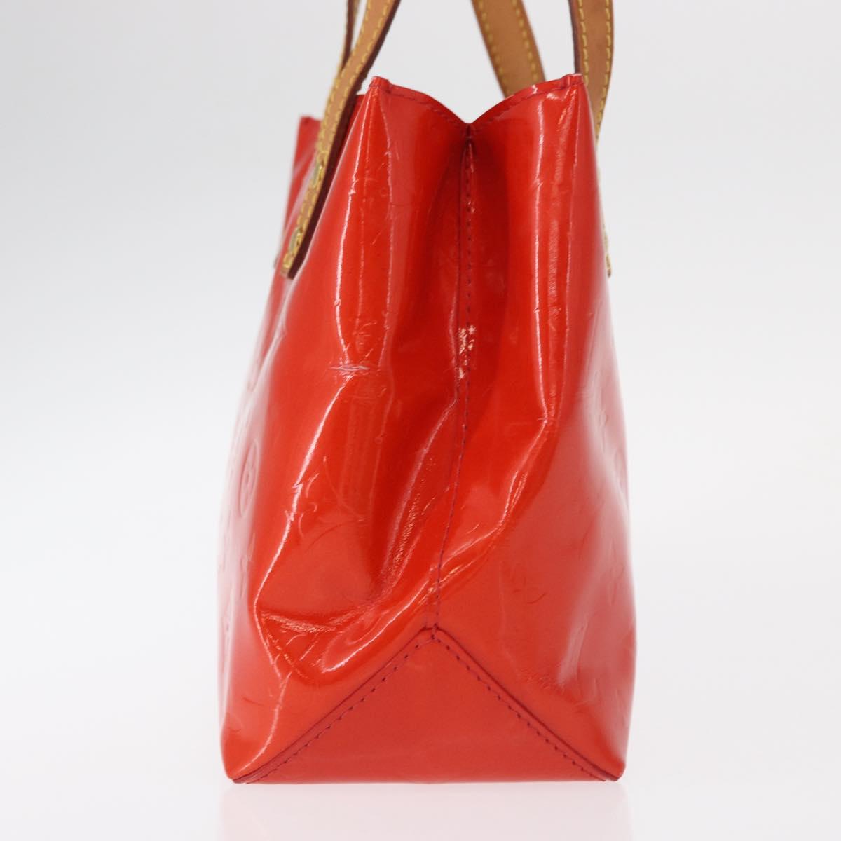 LOUIS VUITTON Monogram Vernis Reade PM Hand Bag Red Rouge M91088 LV Auth BA8598