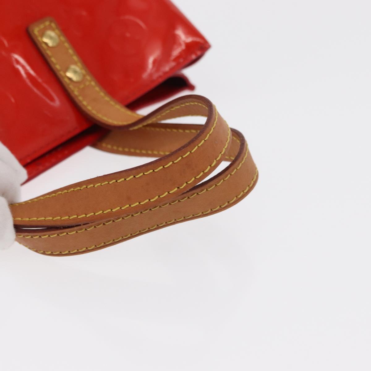 LOUIS VUITTON Monogram Vernis Reade PM Hand Bag Red Rouge M91088 LV Auth BA8598
