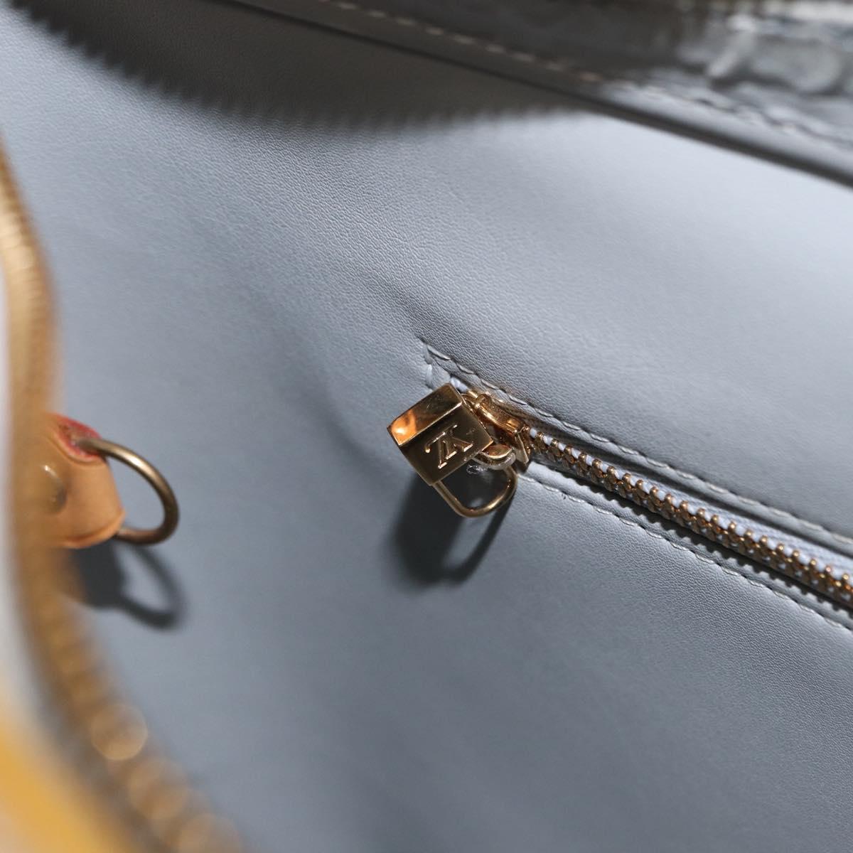 LOUIS VUITTON Monogram Vernis Houston Hand Bag Gris M91053 LV Auth BA8599