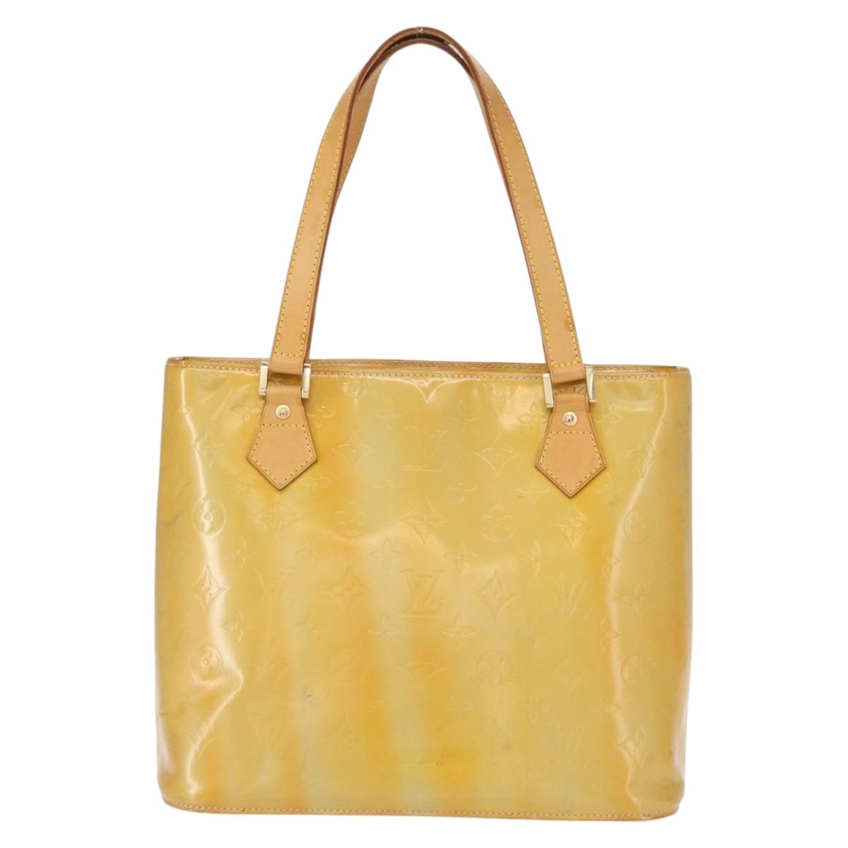 LOUIS VUITTON Monogram Vernis Houston Hand Bag Gris M91053 LV Auth BA8599