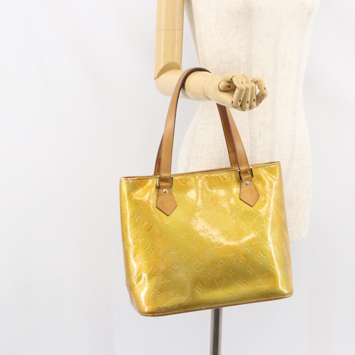 LOUIS VUITTON Monogram Vernis Houston Hand Bag Gris M91053 LV Auth BA8600