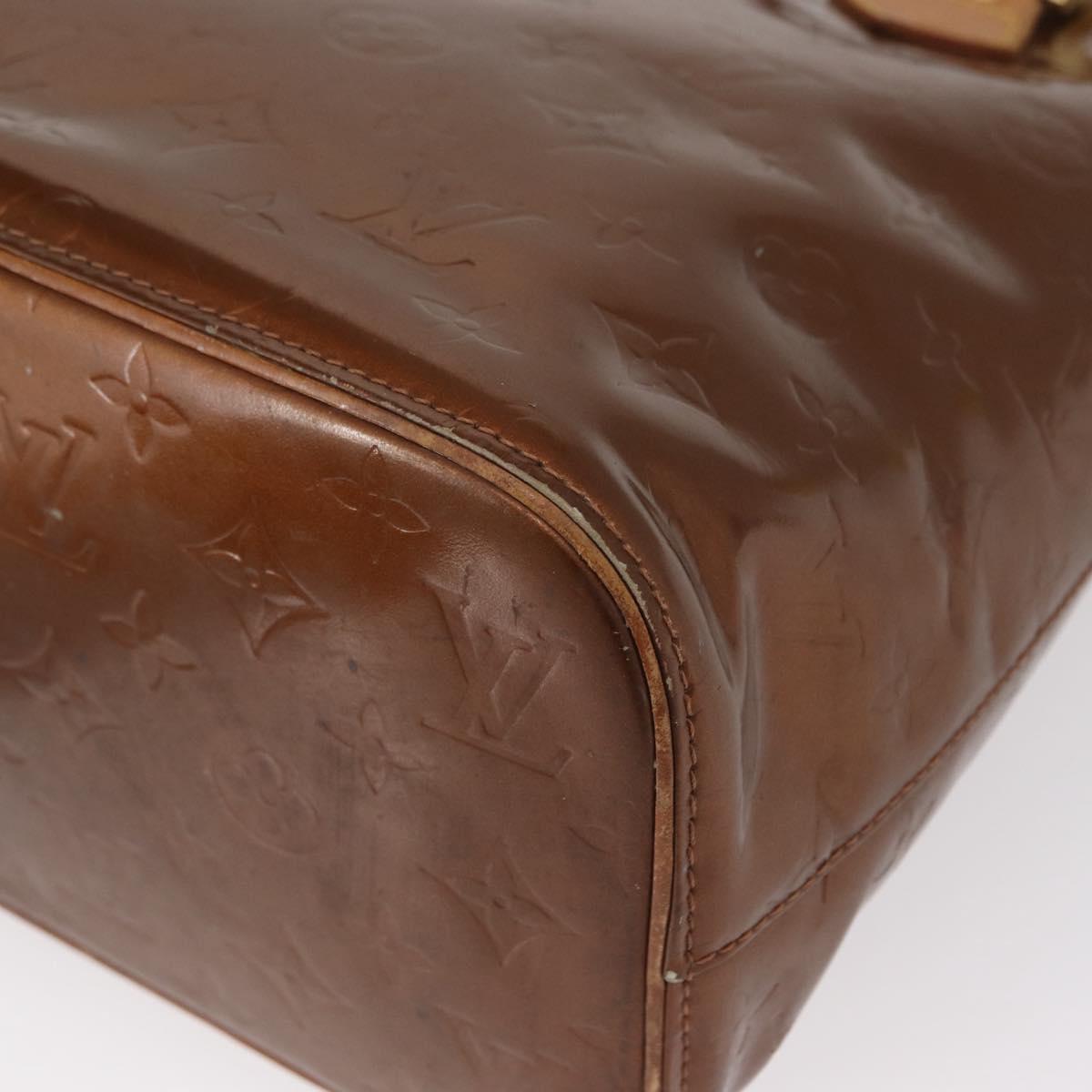 LOUIS VUITTON Monogram Vernis Houston Hand Bag Bronze M91122 LV Auth BA8602