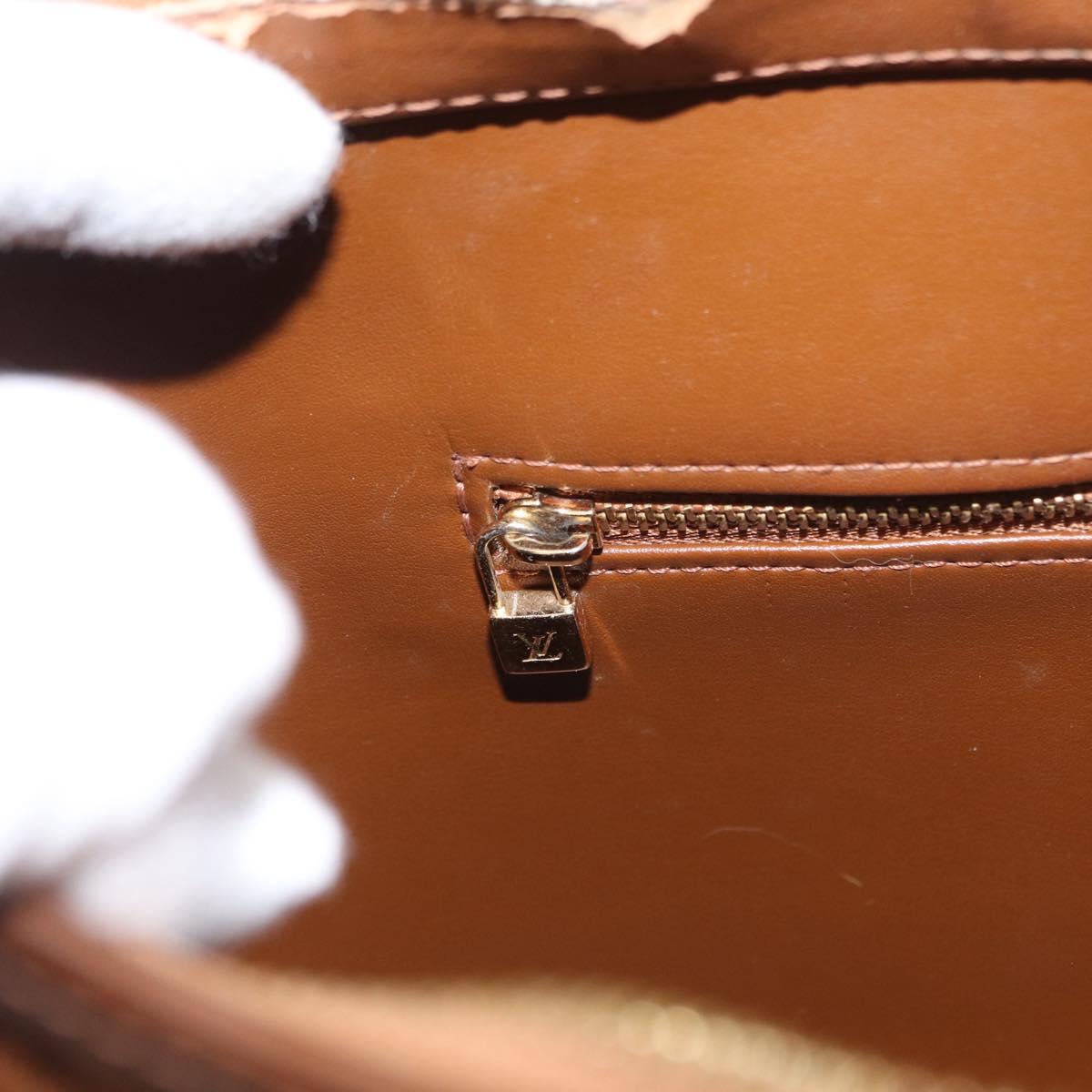 LOUIS VUITTON Monogram Vernis Houston Hand Bag Bronze M91122 LV Auth BA8602