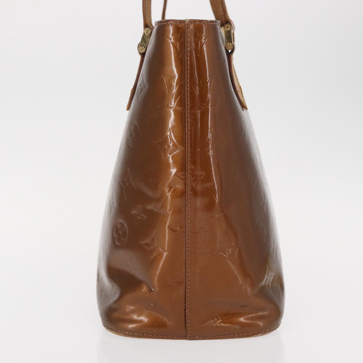 LOUIS VUITTON Monogram Vernis Houston Hand Bag Bronze M91122 LV Auth BA8602