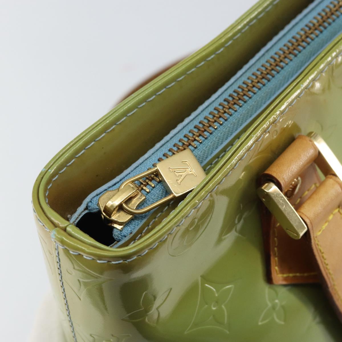 LOUIS VUITTON Monogram Vernis Houston Hand Bag Baby Blue M91005 LV Auth BA8603