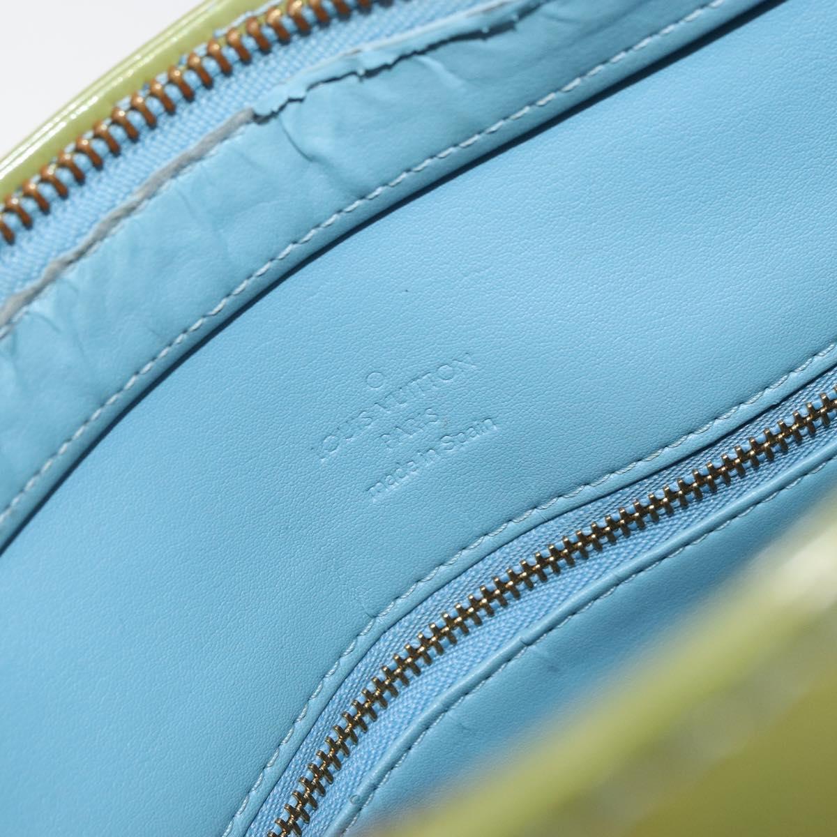 LOUIS VUITTON Monogram Vernis Houston Hand Bag Baby Blue M91005 LV Auth BA8603