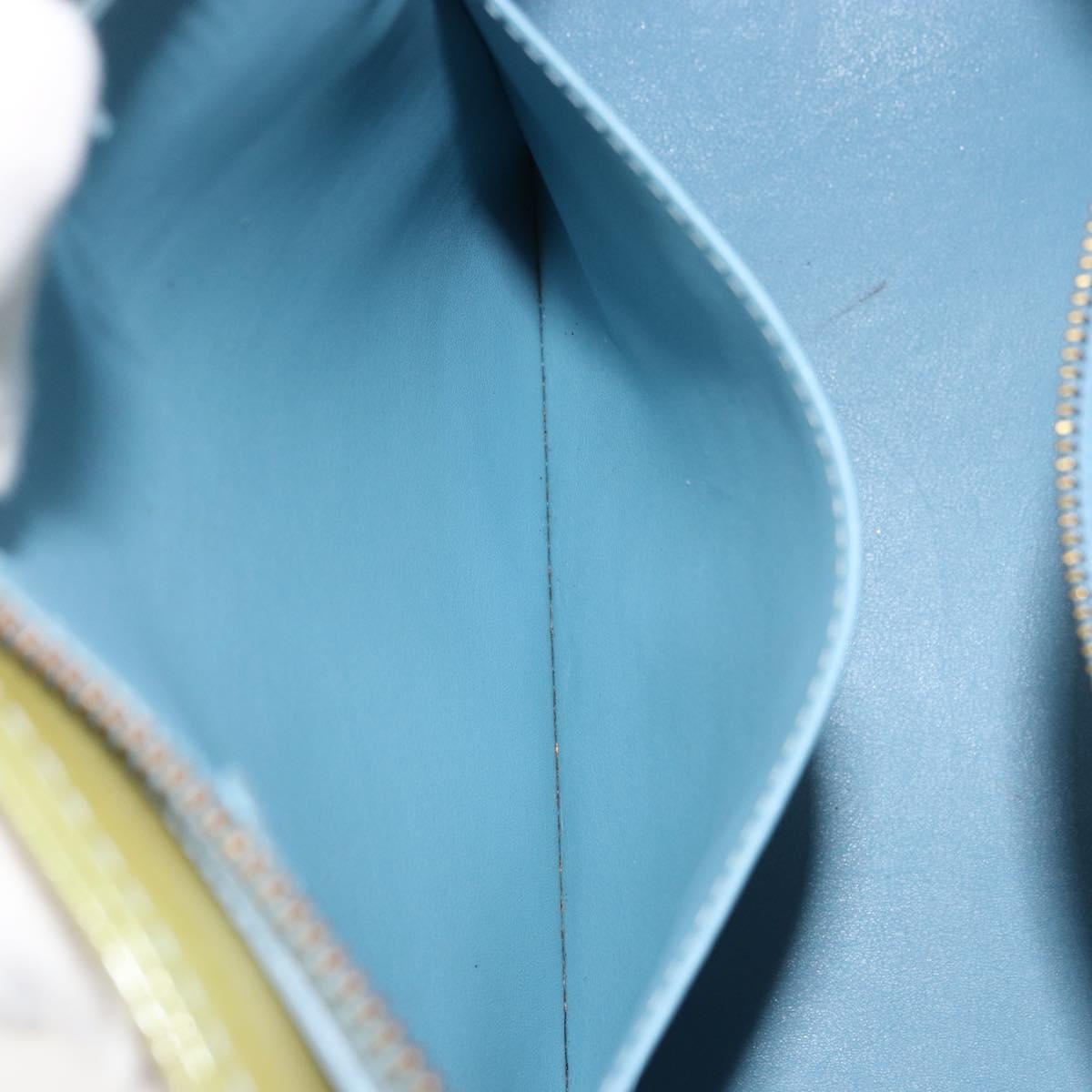 LOUIS VUITTON Monogram Vernis Houston Hand Bag Baby Blue M91005 LV Auth BA8603