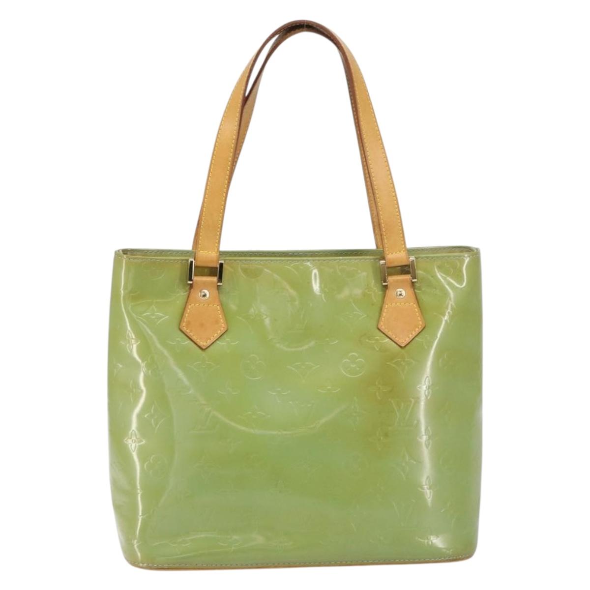 LOUIS VUITTON Monogram Vernis Houston Hand Bag Baby Blue M91005 LV Auth BA8603