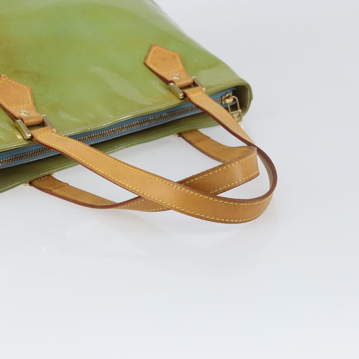 LOUIS VUITTON Monogram Vernis Houston Hand Bag Baby Blue M91005 LV Auth BA8603