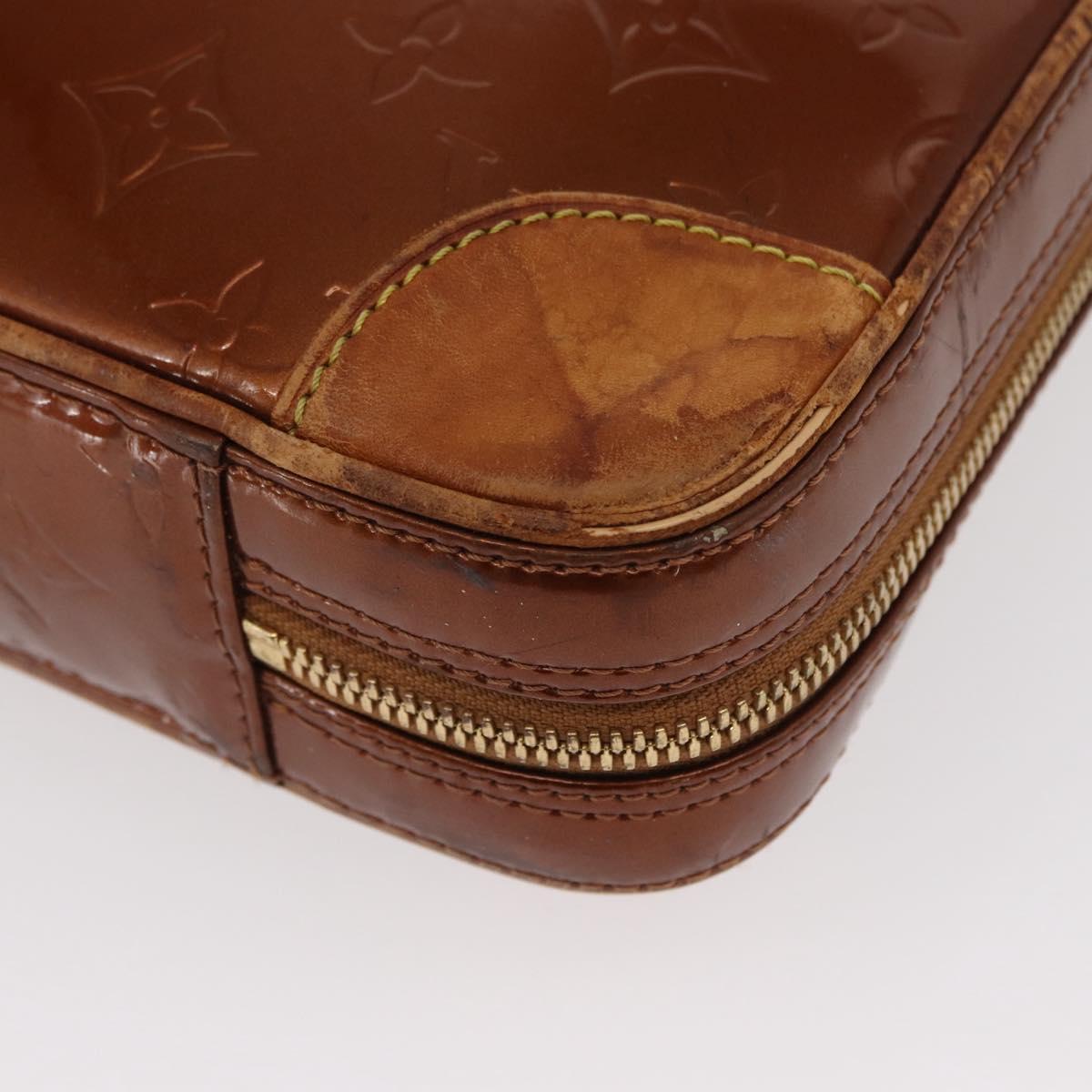 LOUIS VUITTON Monogram Vernis Van Damme Hand Bag Bronze M91125 LV Auth BA8606