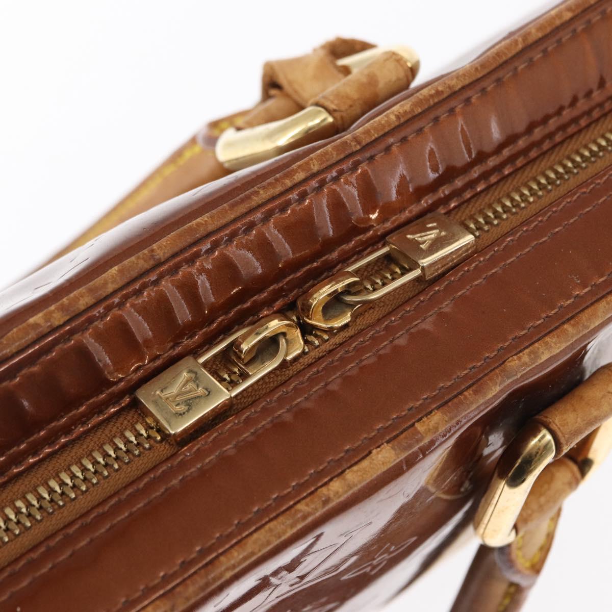 LOUIS VUITTON Monogram Vernis Van Damme Hand Bag Bronze M91125 LV Auth BA8606