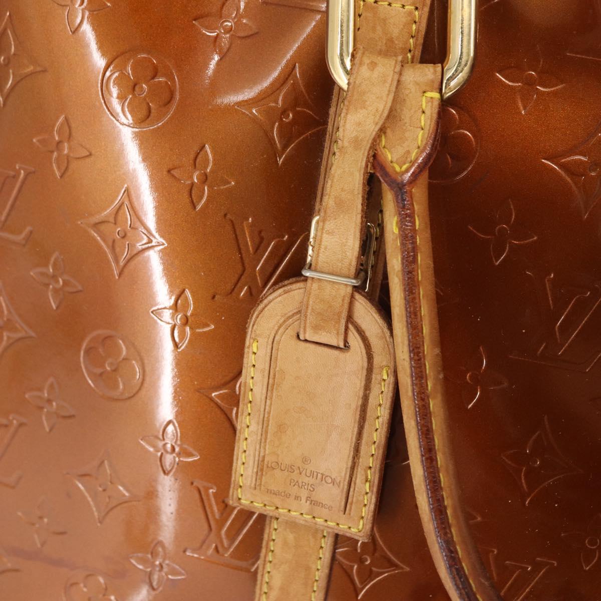 LOUIS VUITTON Monogram Vernis Van Damme Hand Bag Bronze M91125 LV Auth BA8606
