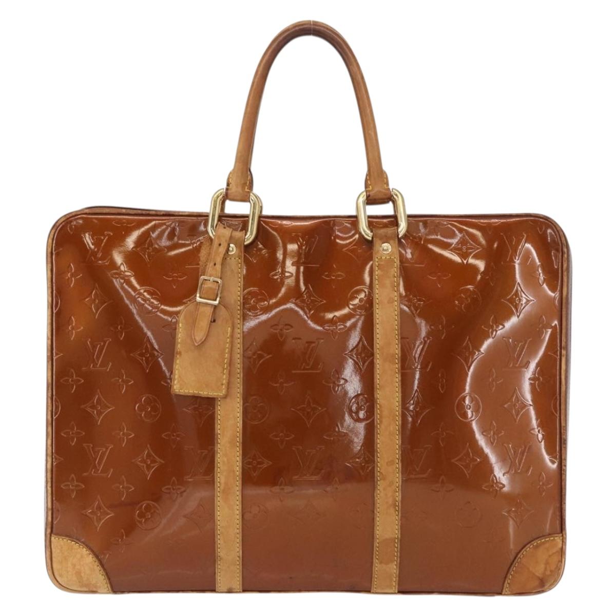 LOUIS VUITTON Monogram Vernis Van Damme Hand Bag Bronze M91125 LV Auth BA8606