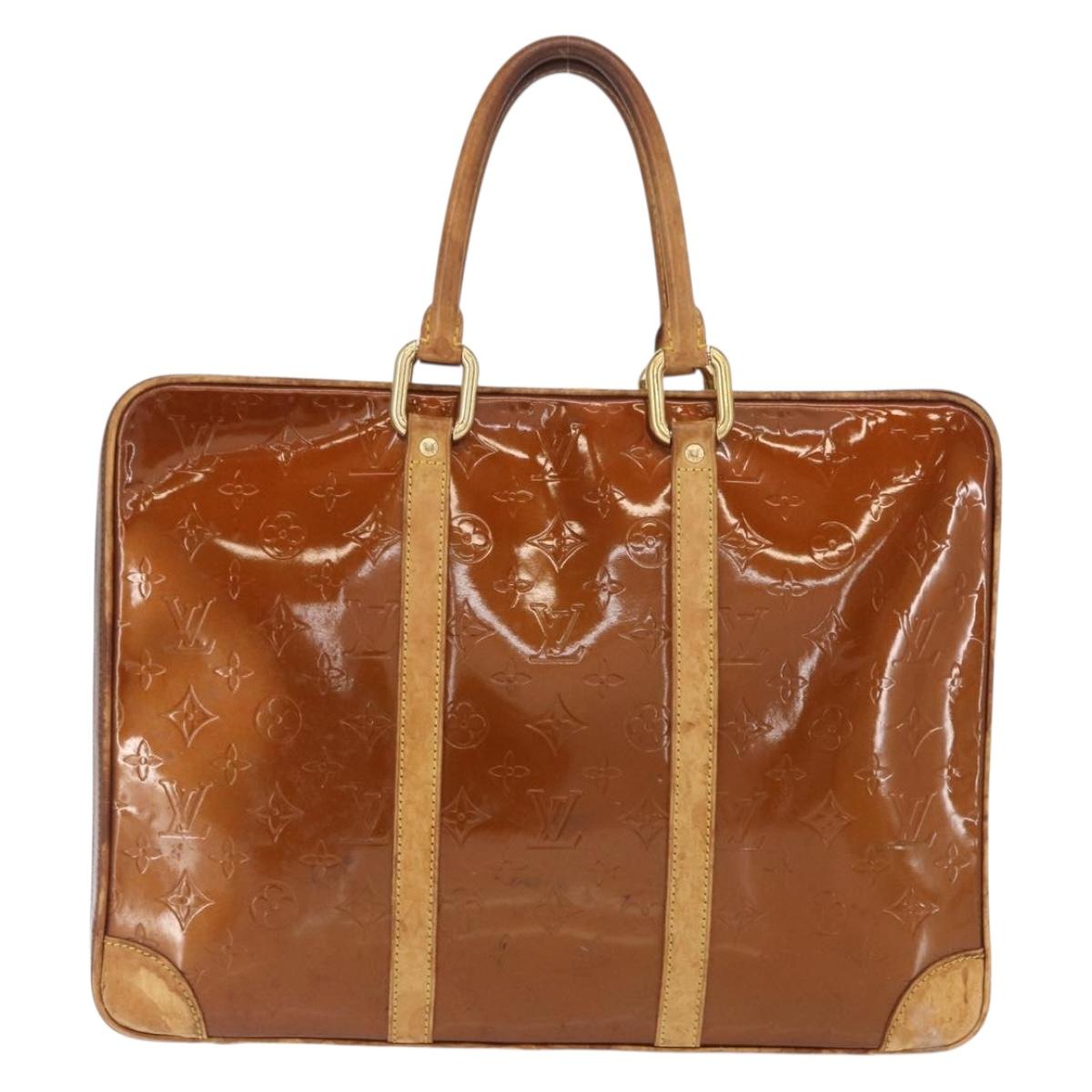LOUIS VUITTON Monogram Vernis Van Damme Hand Bag Bronze M91125 LV Auth BA8606