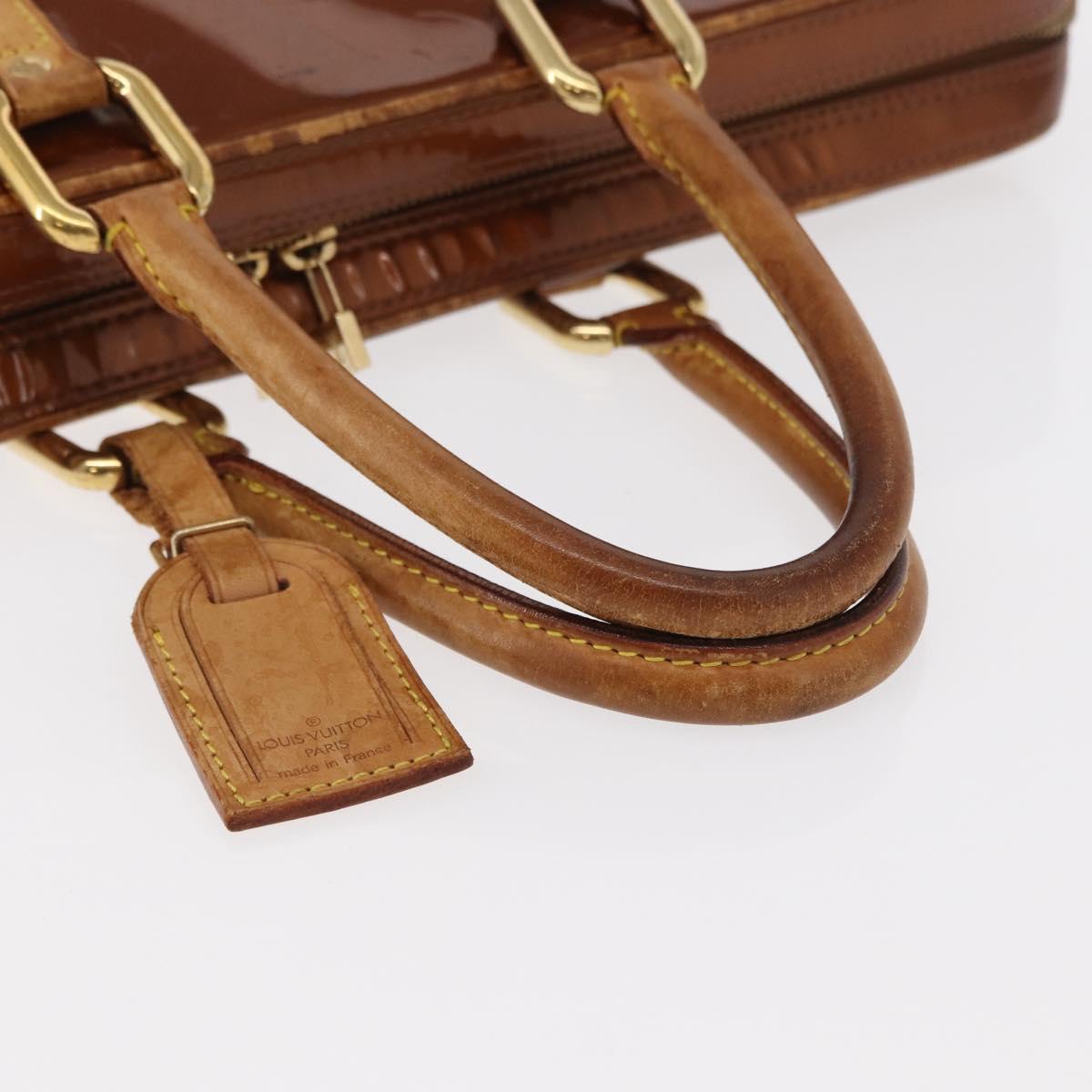 LOUIS VUITTON Monogram Vernis Van Damme Hand Bag Bronze M91125 LV Auth BA8606