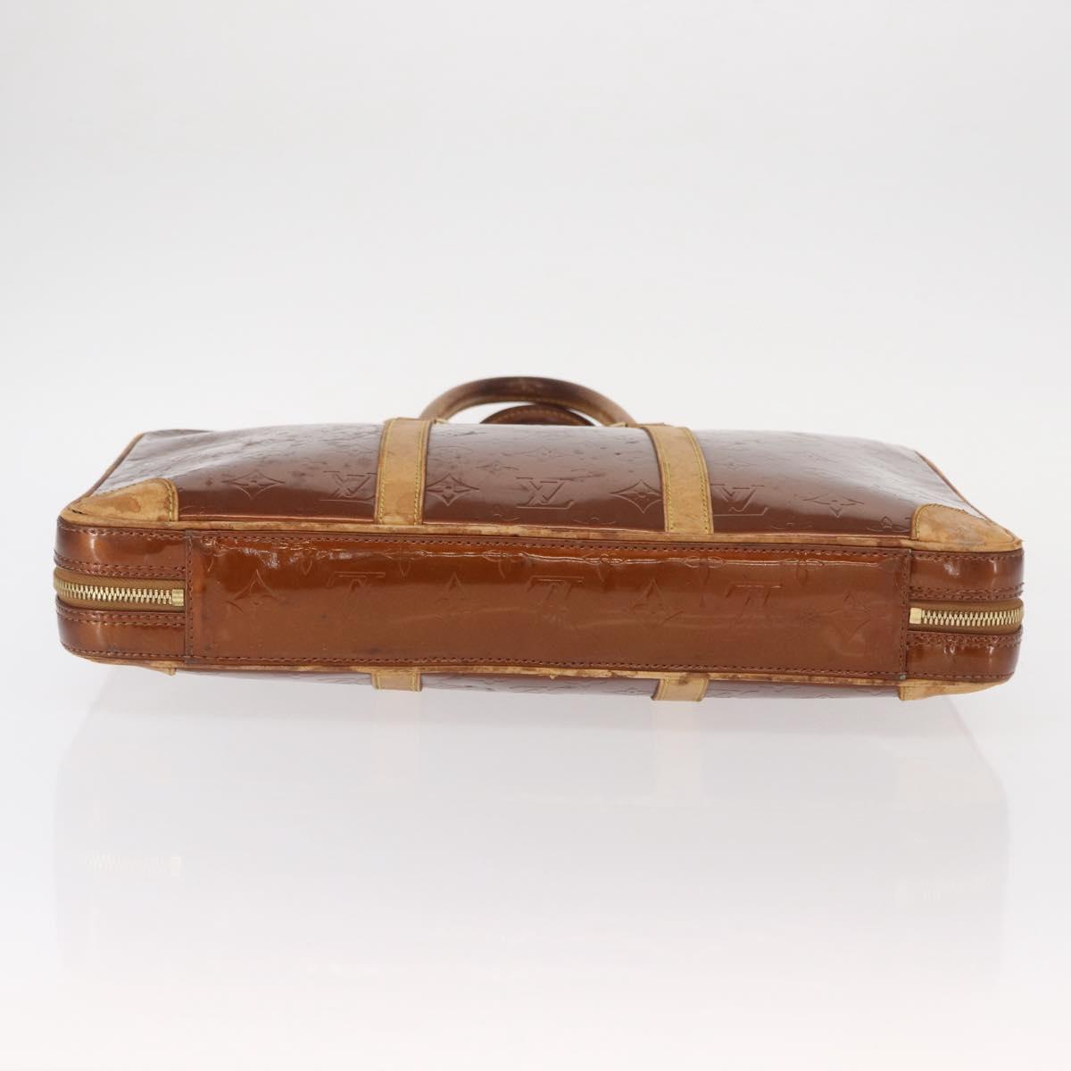 LOUIS VUITTON Monogram Vernis Van Damme Hand Bag Bronze M91125 LV Auth BA8606