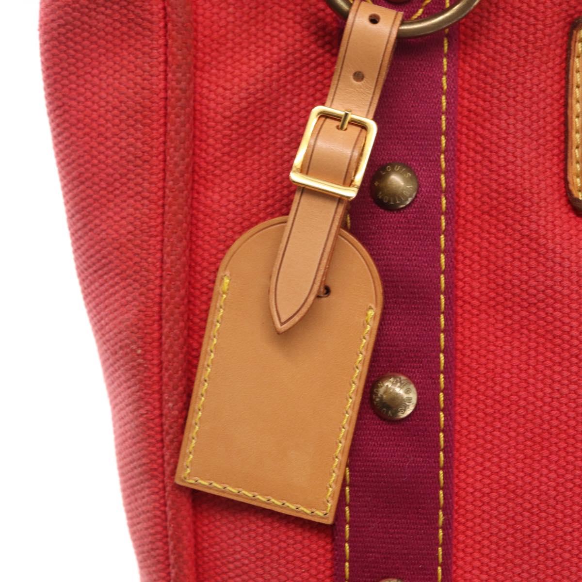 LOUIS VUITTON Antigua Cabas MM Tote Bag Red M40034 LV Auth BA8612