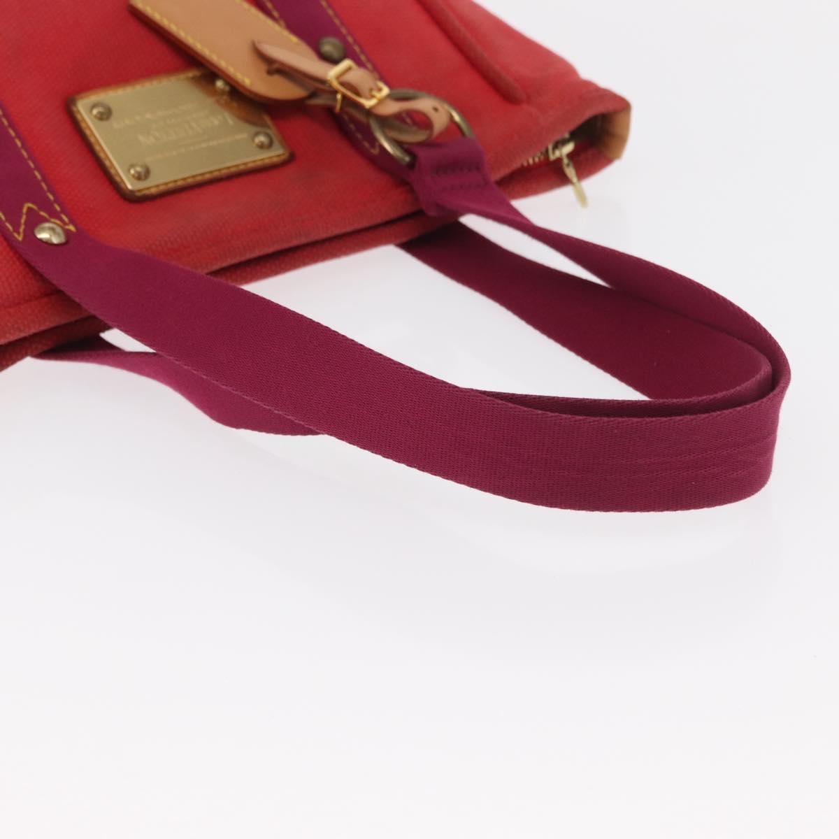 LOUIS VUITTON Antigua Cabas MM Tote Bag Red M40034 LV Auth BA8612