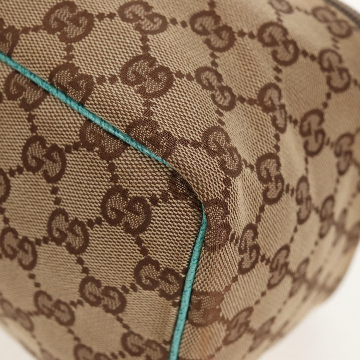 GUCCI GG Canvas Vanity Pouch Beige 124540 Auth BA8615V