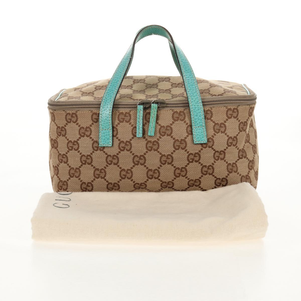 GUCCI GG Canvas Vanity Pouch Beige 124540 Auth BA8615V