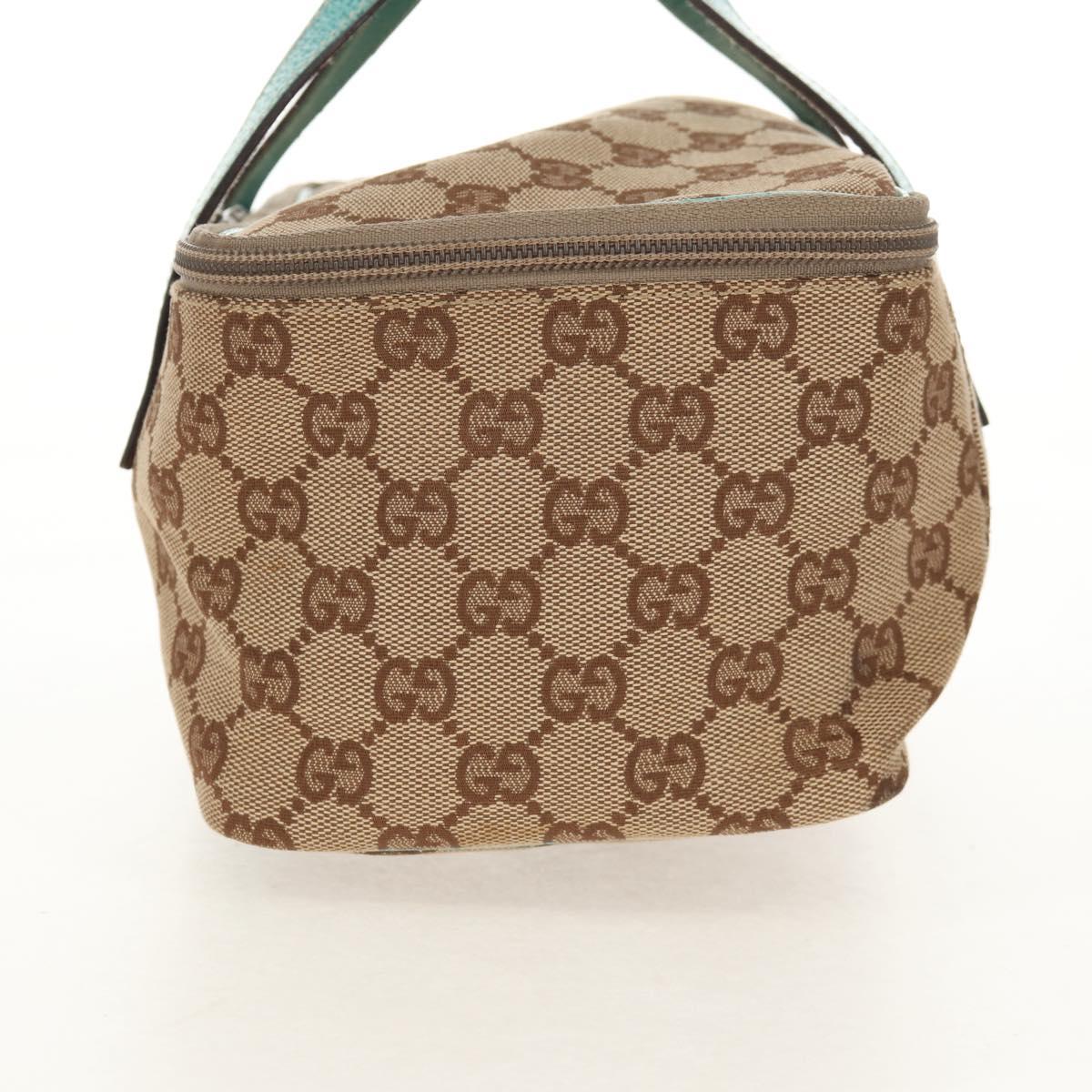 GUCCI GG Canvas Vanity Pouch Beige 124540 Auth BA8615V