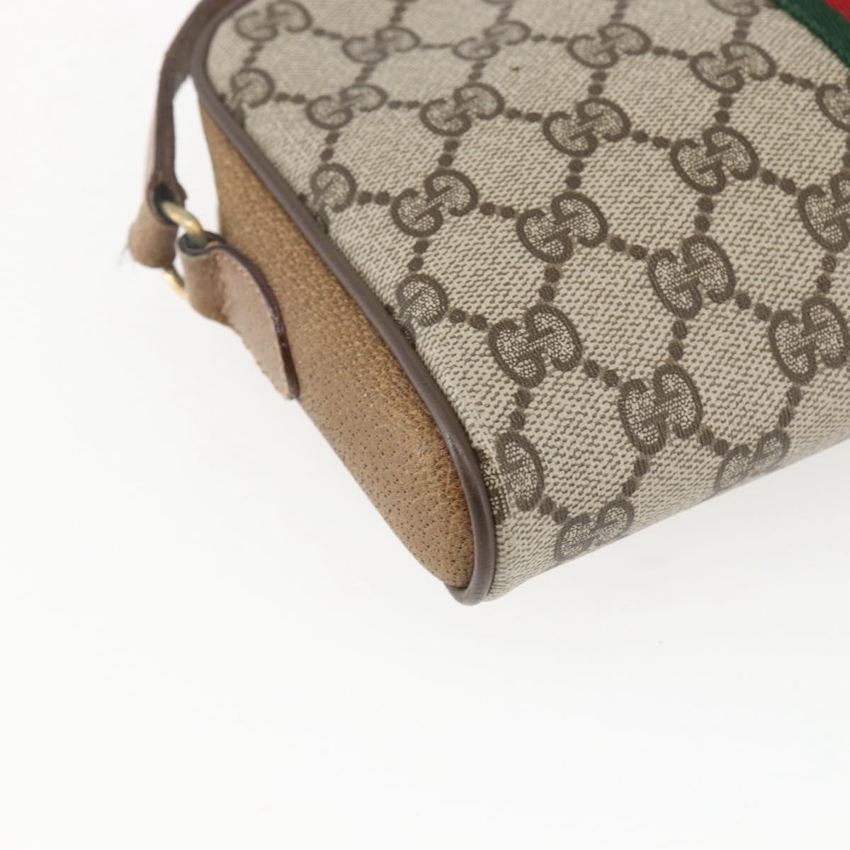 GUCCI GG Supreme Web Sherry Line Bag PVC Beige Gold 116 02 055 Auth BA8616