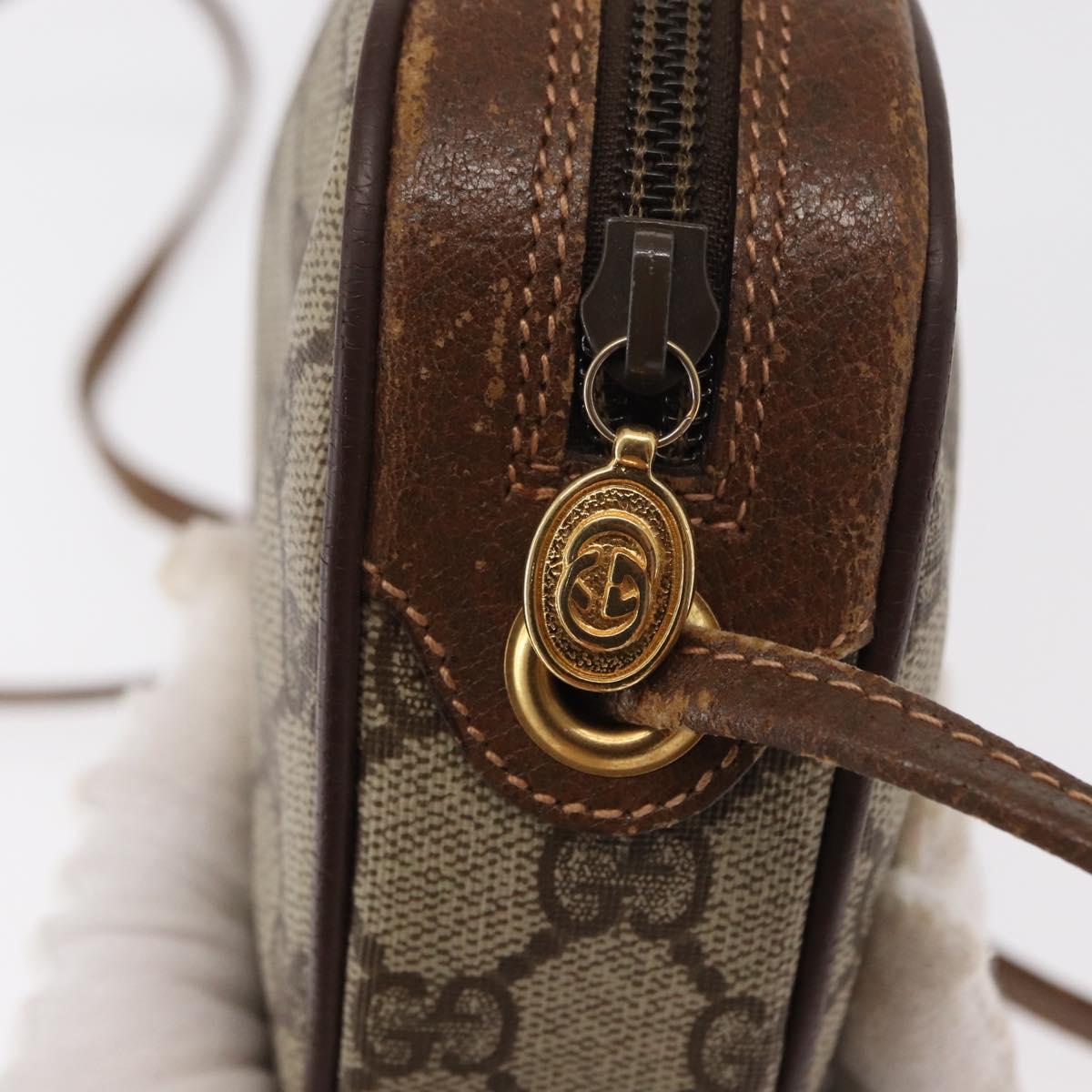 GUCCI GG Supreme Web Sherry Line Bag PVC Beige Red 007 58 6112 9411 Auth BA8618