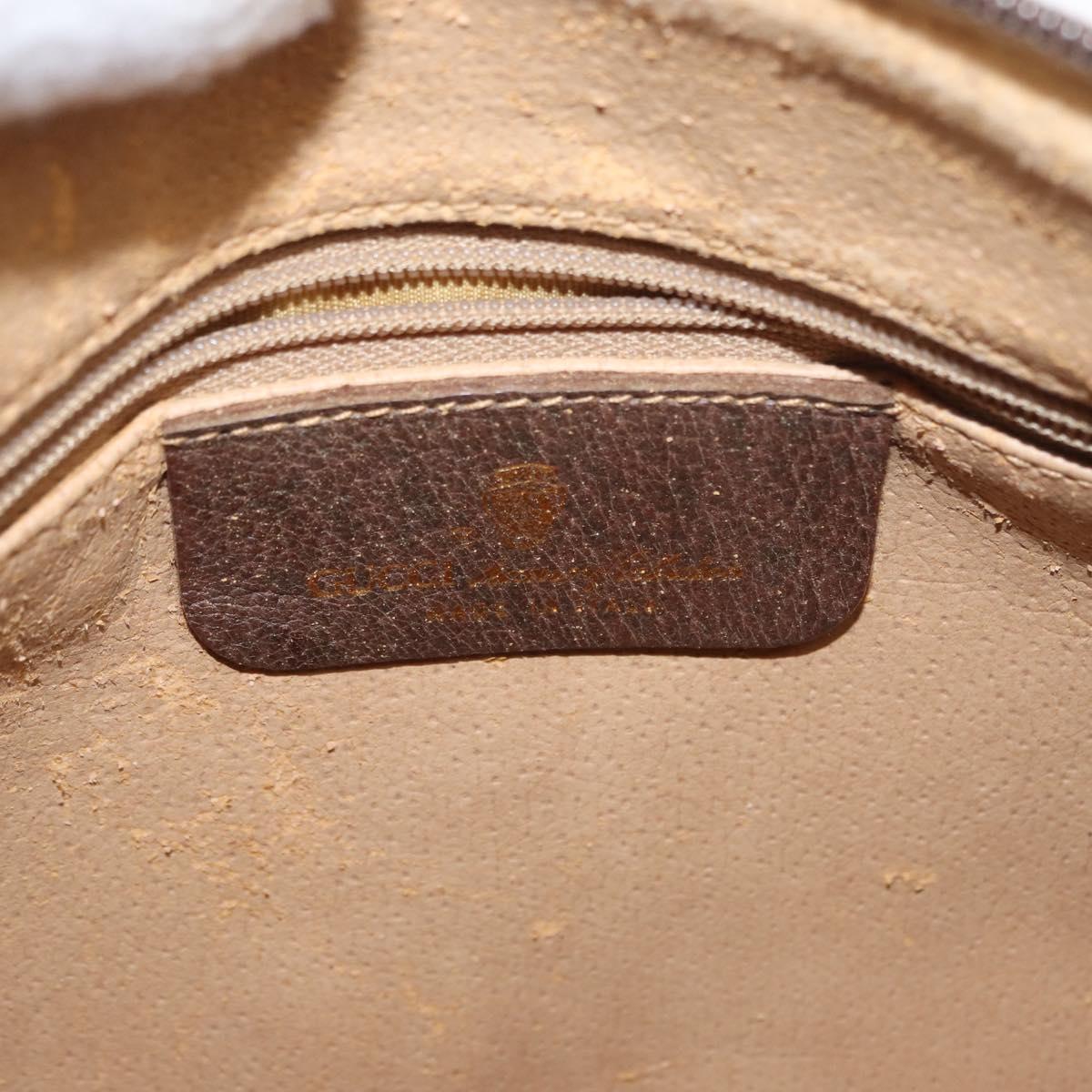 GUCCI GG Supreme Web Sherry Line Bag PVC Beige Gold 89 02 032 Auth BA8619