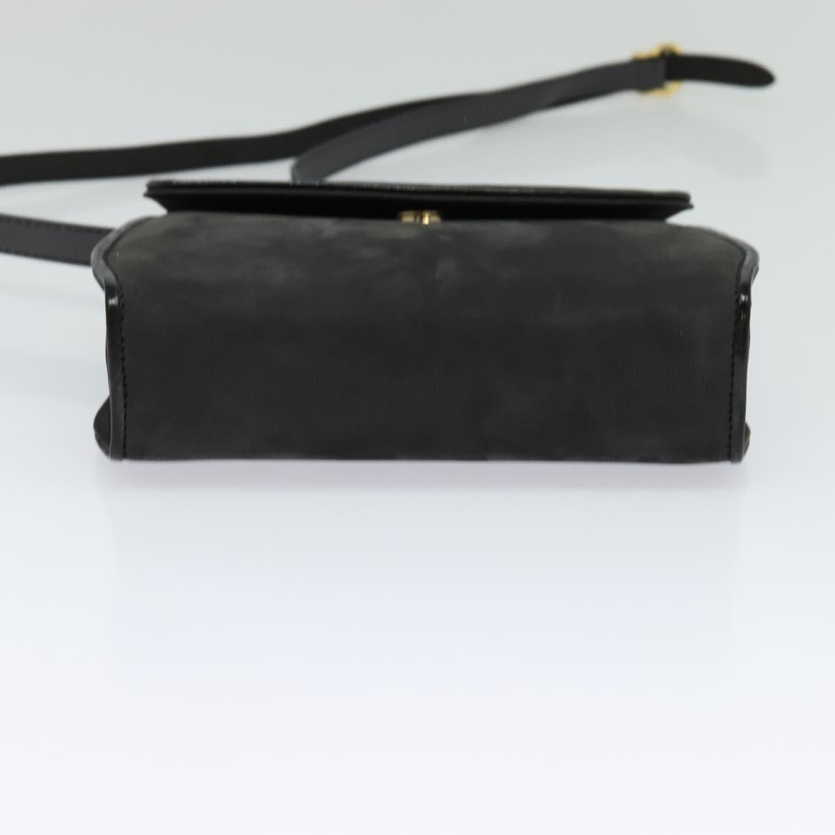 Salvatore Ferragamo Shoulder Bag Suede Gray Auth BA862