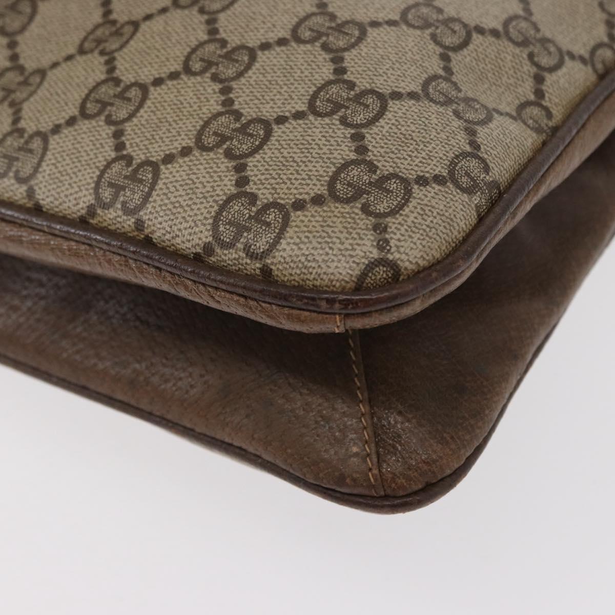 GUCCI GG Supreme Tote Bag PVC Beige Gold Auth BA8621