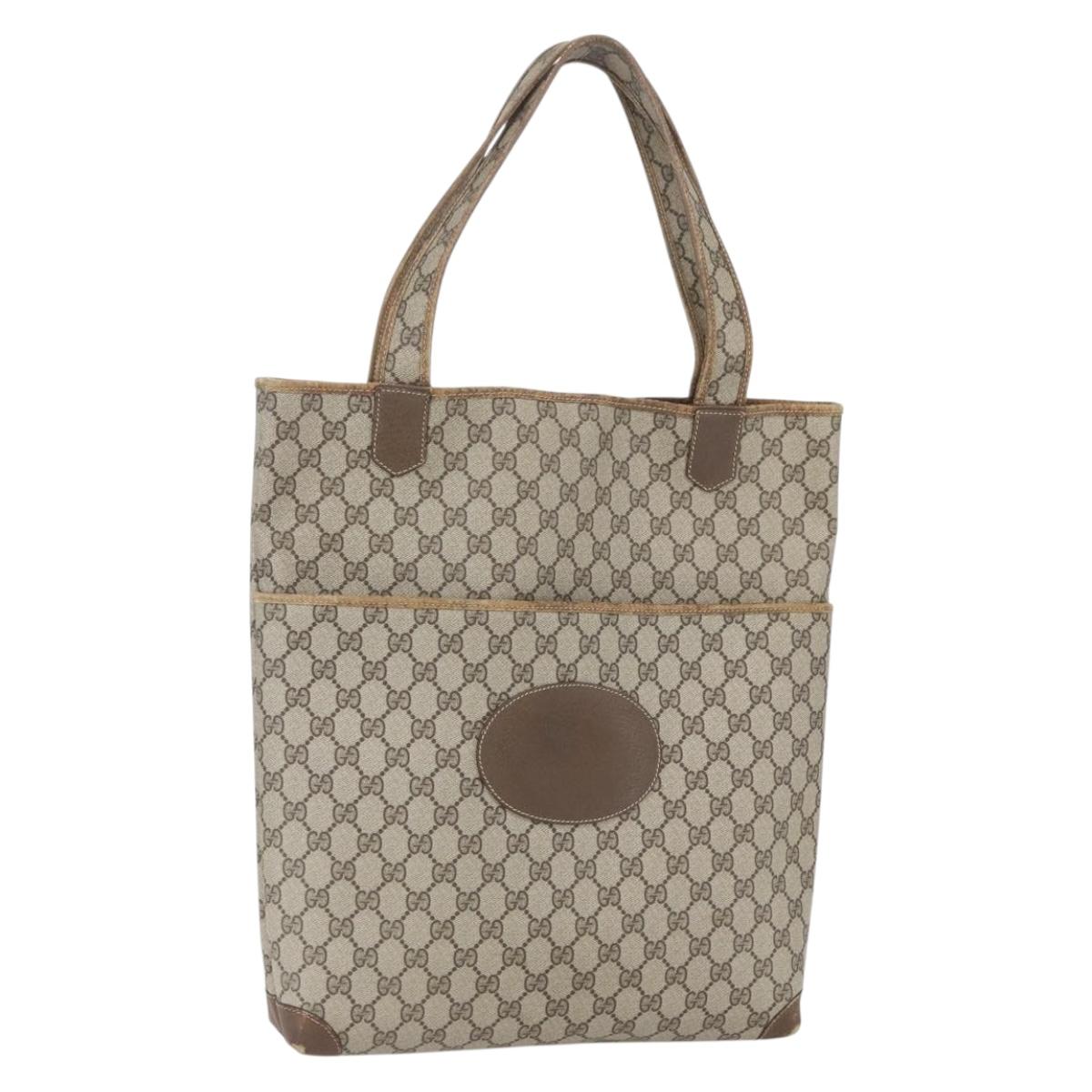 GUCCI GG Supreme Tote Bag PVC Beige 002 39 0054 Auth BA8626