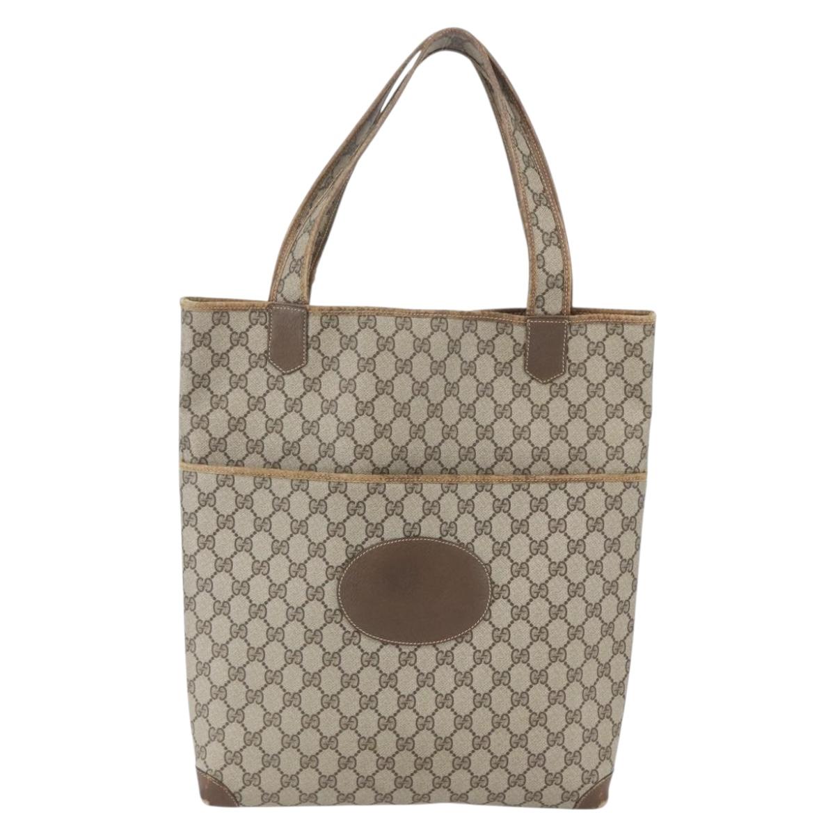 GUCCI GG Supreme Tote Bag PVC Beige 002 39 0054 Auth BA8626