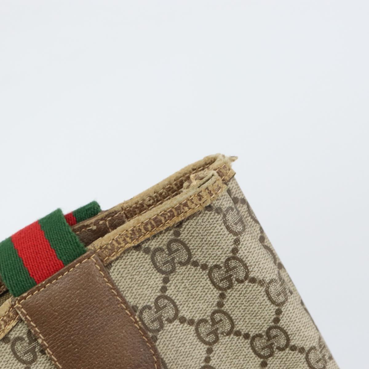 GUCCI GG Supreme Web Sherry Line Tote Bag PVC Beige Red 39 02 003 Auth BA8628