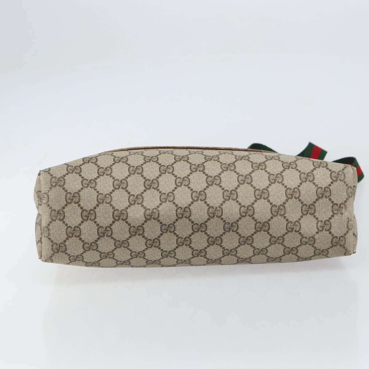 GUCCI GG Supreme Web Sherry Line Tote Bag PVC Beige Red 39 02 003 Auth BA8628