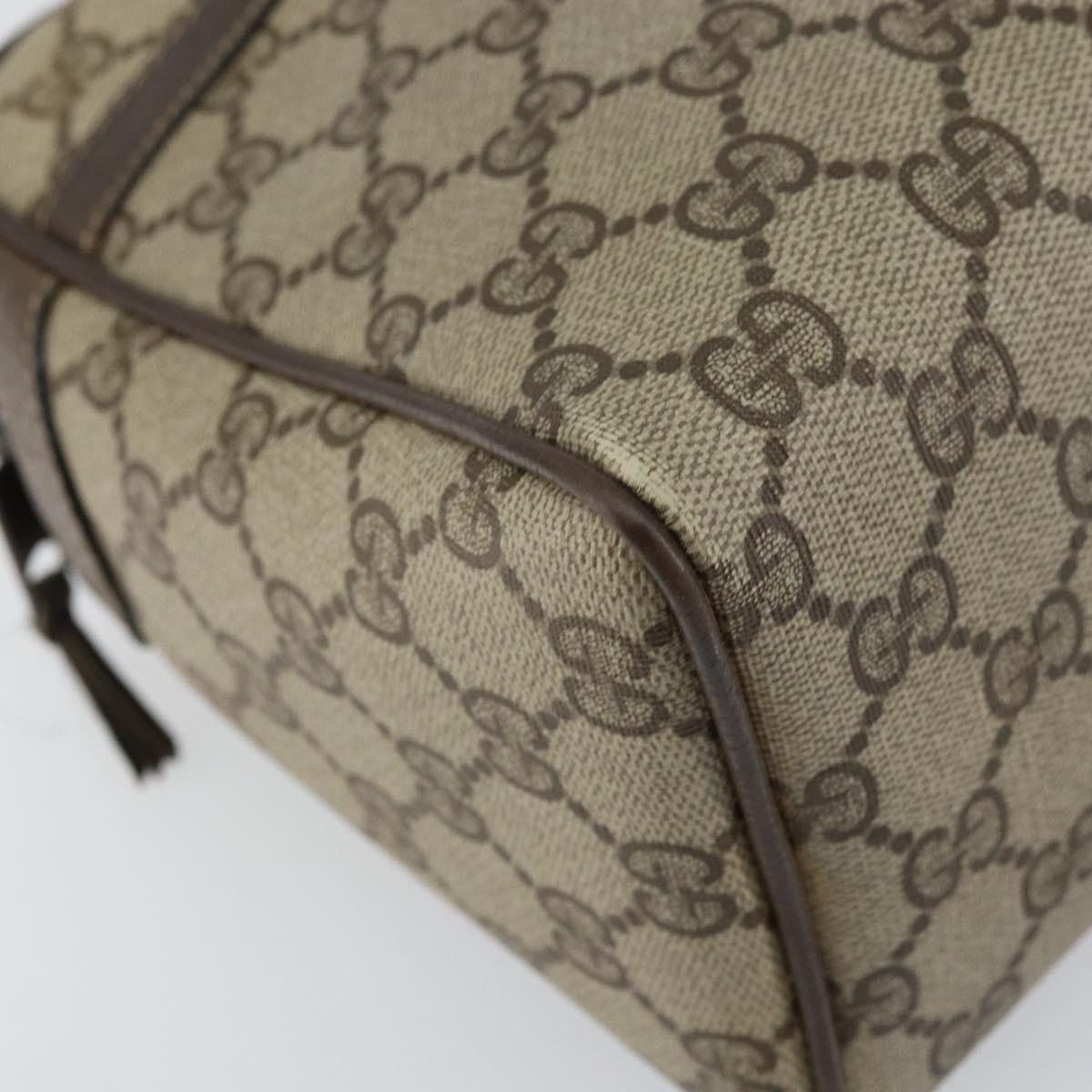 GUCCI GG Supreme Web Sherry Line Hand Bag PVC Beige Gold 39 02 053 Auth BA8629