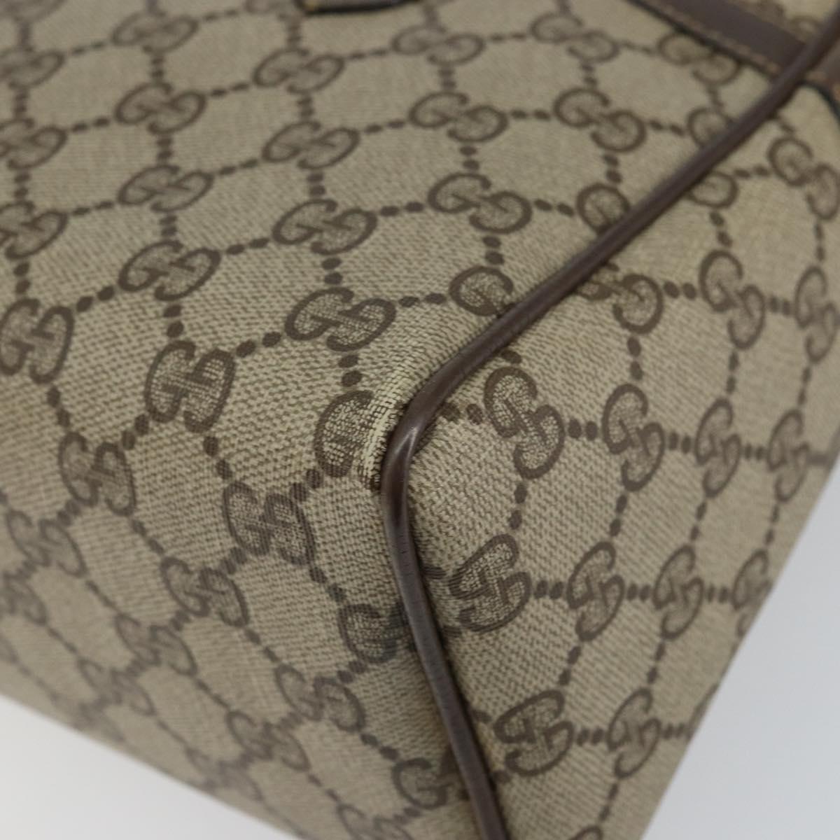 GUCCI GG Supreme Web Sherry Line Hand Bag PVC Beige Gold 39 02 053 Auth BA8629