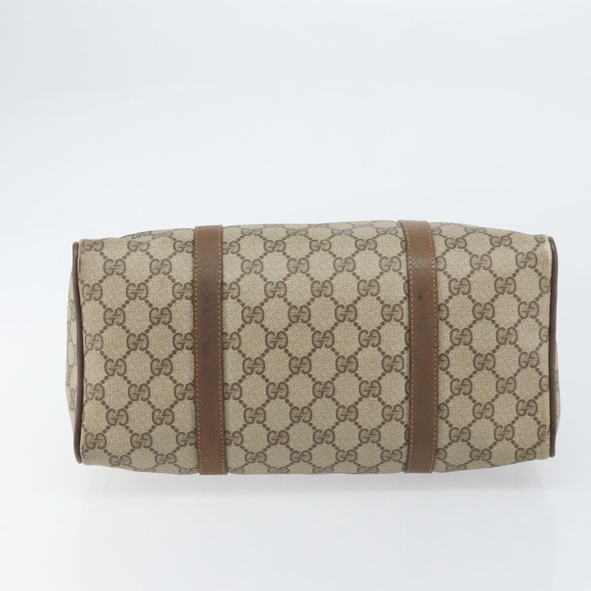 GUCCI GG Supreme Web Sherry Line Boston Bag PVC Beige Gold 39 02 007 Auth BA8630