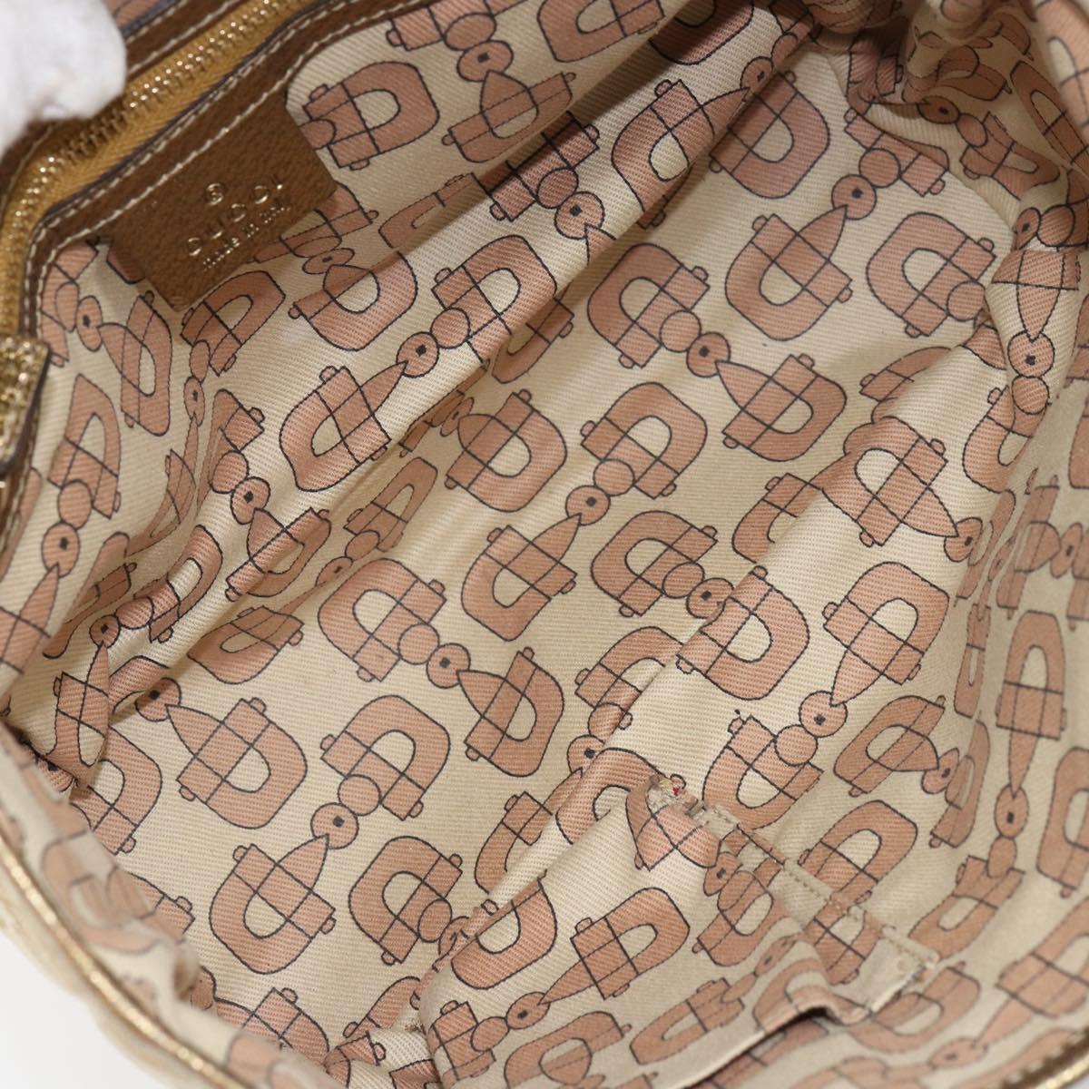 GUCCI GG Canvas Sherry Line Hand Bag Beige Gold 139261 Auth BA8631