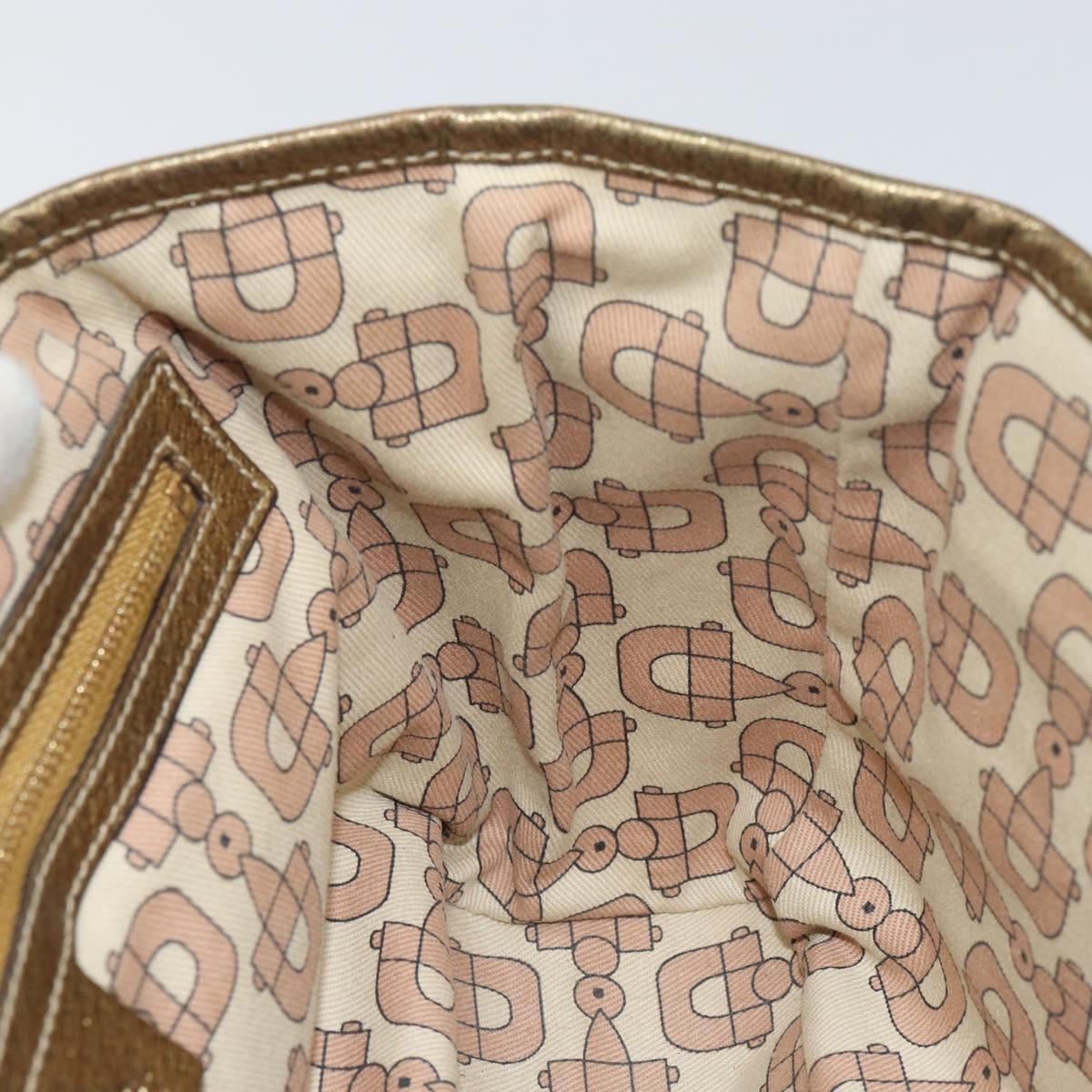 GUCCI GG Canvas Sherry Line Hand Bag Beige Gold 139261 Auth BA8631