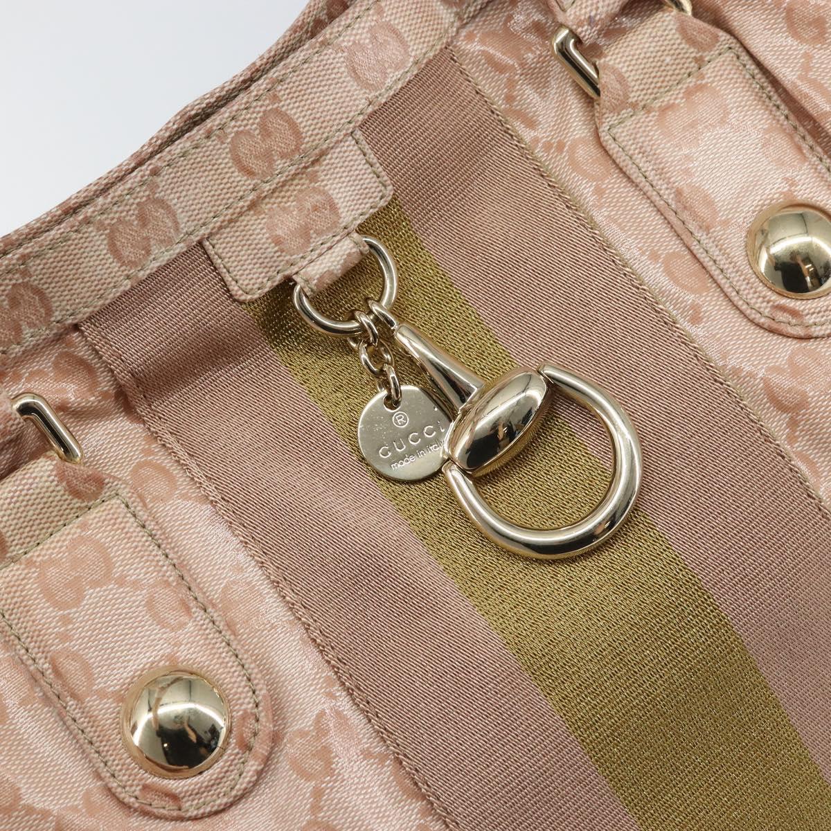 GUCCI GG Crystal Abbey Tote Bag Pink Gold 211921 Auth BA8633
