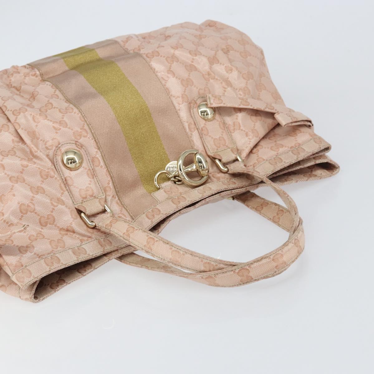 GUCCI GG Crystal Abbey Tote Bag Pink Gold 211921 Auth BA8633