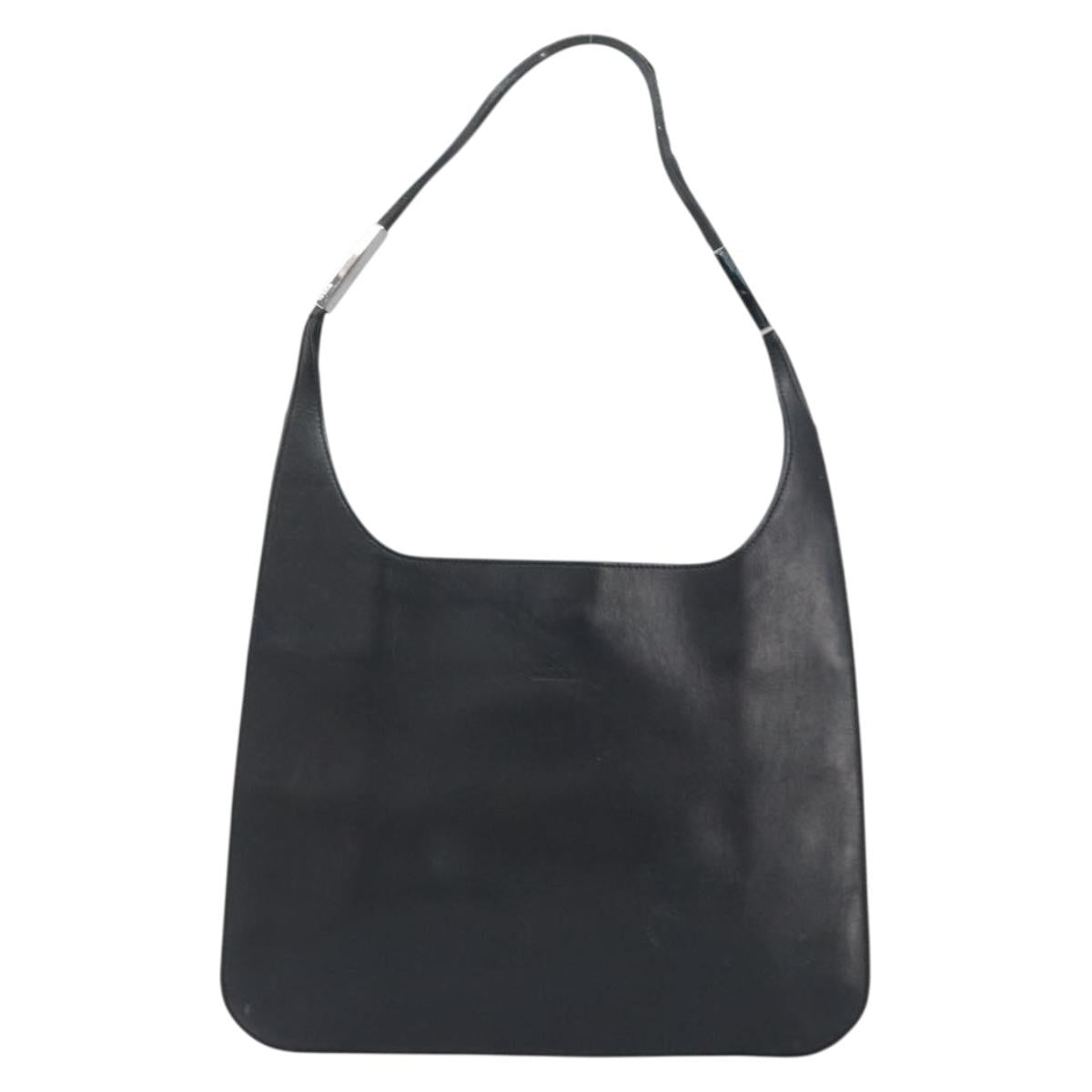 GUCCI Shoulder Bag Leather Black Silver 001 3167 3754 Auth BA8635