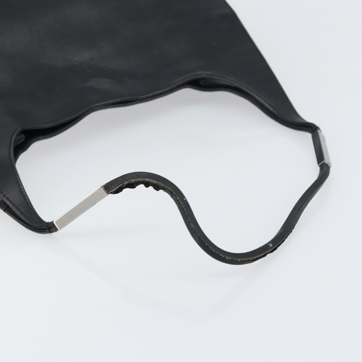 GUCCI Shoulder Bag Leather Black Silver 001 3167 3754 Auth BA8635