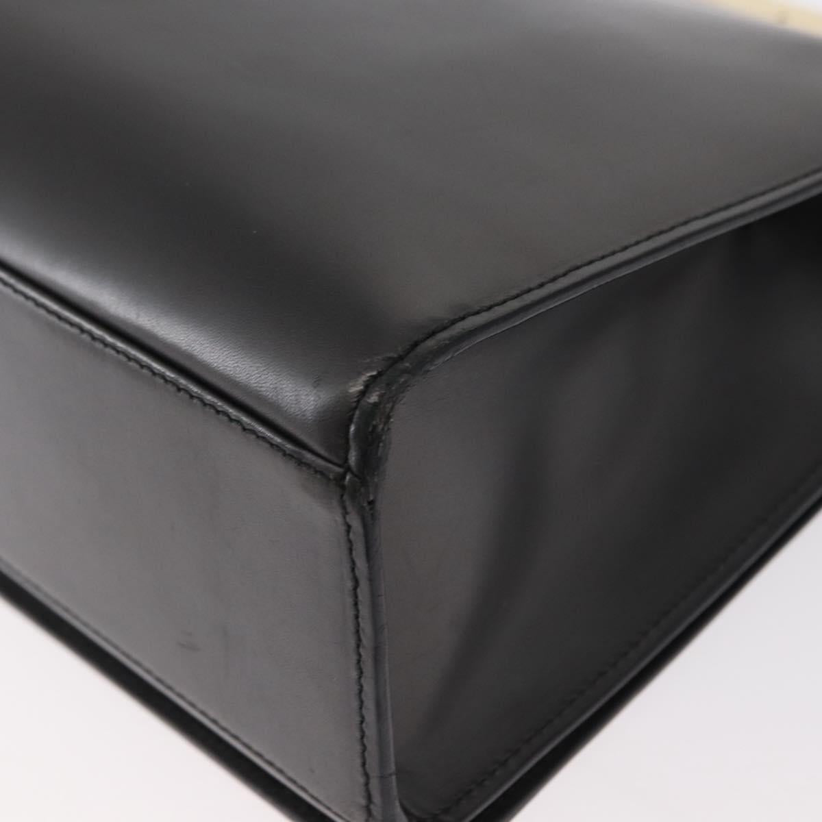 GUCCI Shoulder Bag Leather Black Gold Auth BA8638