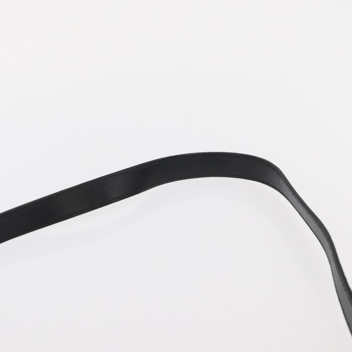 GUCCI Shoulder Bag Leather Black Gold Auth BA8638