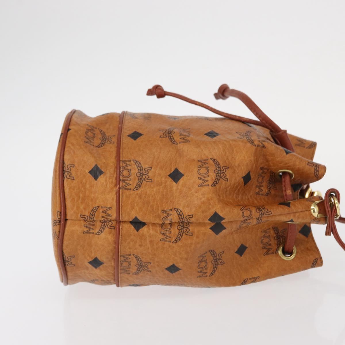 MCM Logogram Vicetos Shoulder Bag PVC Leather Brown Gold Auth BA8641