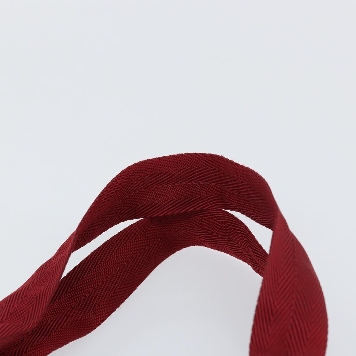 PRADA Hand Bag Nylon Red Silver Auth BA8645